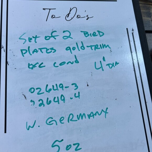 VTG Fürstenberg Porzellan Coasters Bowls Trinket Dish Bird Motif Set Of 2 - Picture 9 of 9